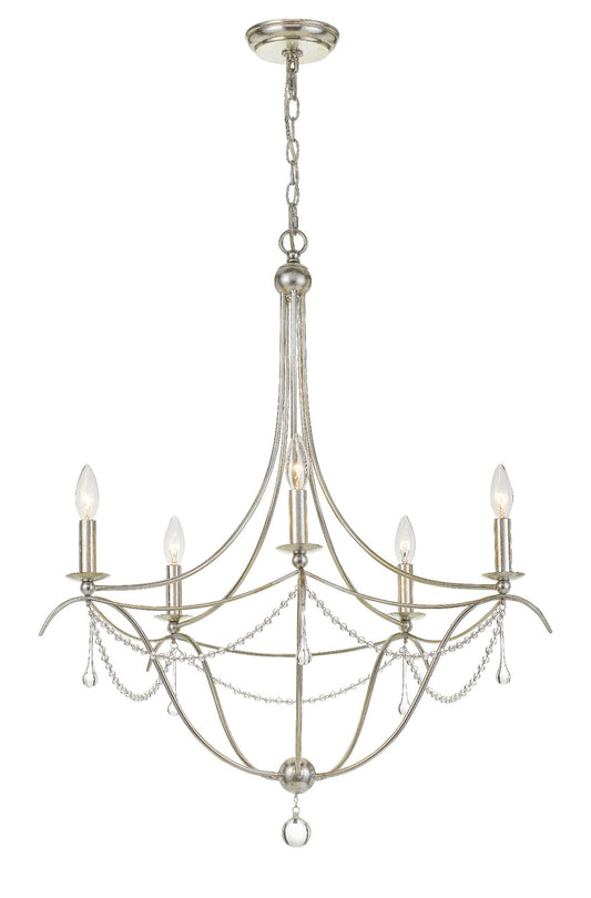 Crystorama Metro 5 Light Chandelier Antique Gold