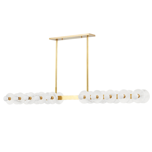 Hudson Valley Austen 20-Light Linear Chandelier Aged Brass