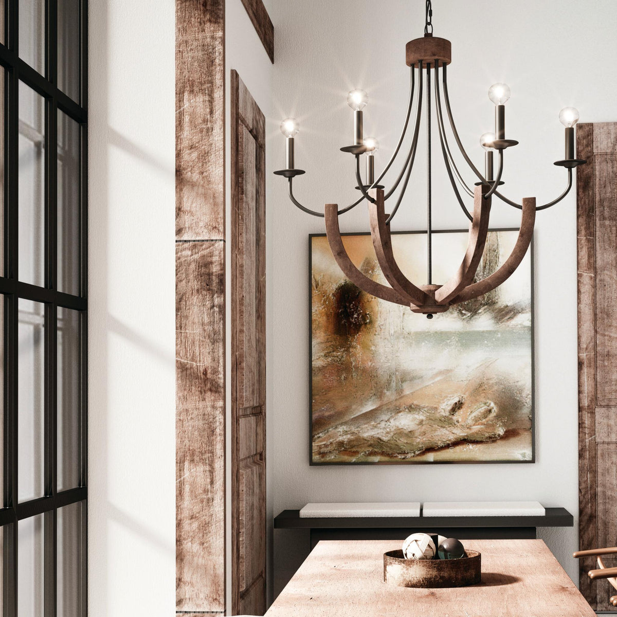 Capital Tybee 6-Light Chandelier in Nordic Grey