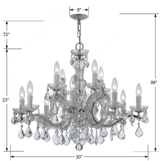 Crystorama Maria Theresa 12 Light Chandelier Gold
