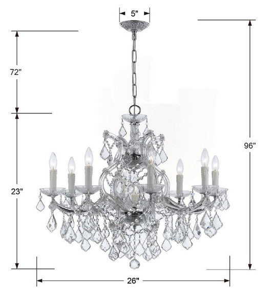 Crystorama Maria Theresa 9 Light Chandelier Gold