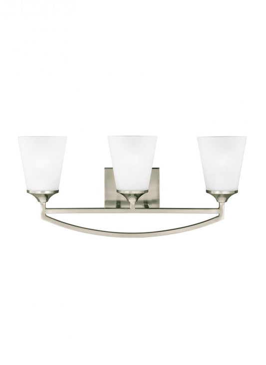 Generation Lighting Hanford Three Light Wall / Bath Brushed Nickel