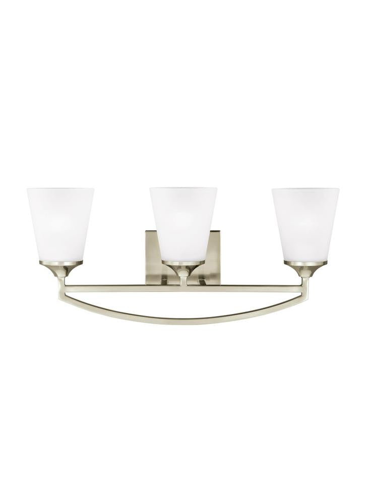 Generation Lighting Hanford Three Light Wall / Bath Brushed Nickel