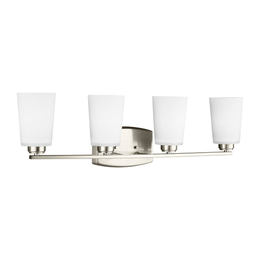 Generation Lighting Franport Four Light Wall / Bath Brushed Nickel