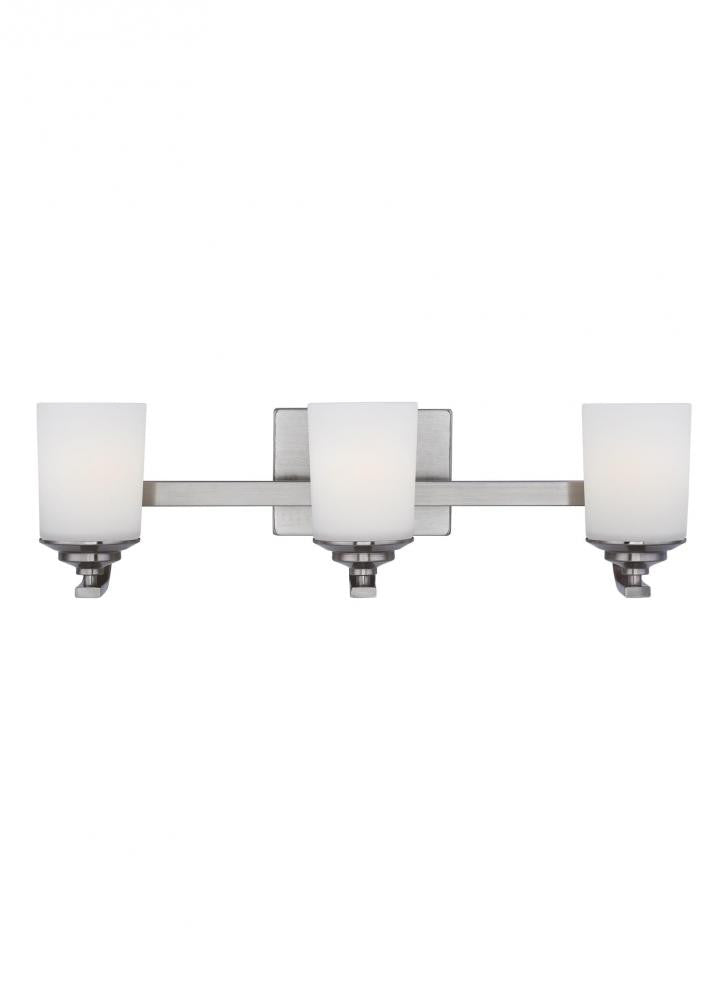 Generation Lighting Kemal Three Light Wall / Bath Brushed Nickel