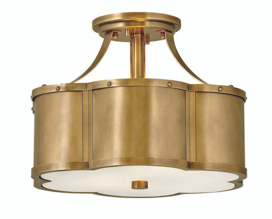 Hinkley Chance Foyer Hall Semi-Flush Mount Brass, Steel, Heritage Brass