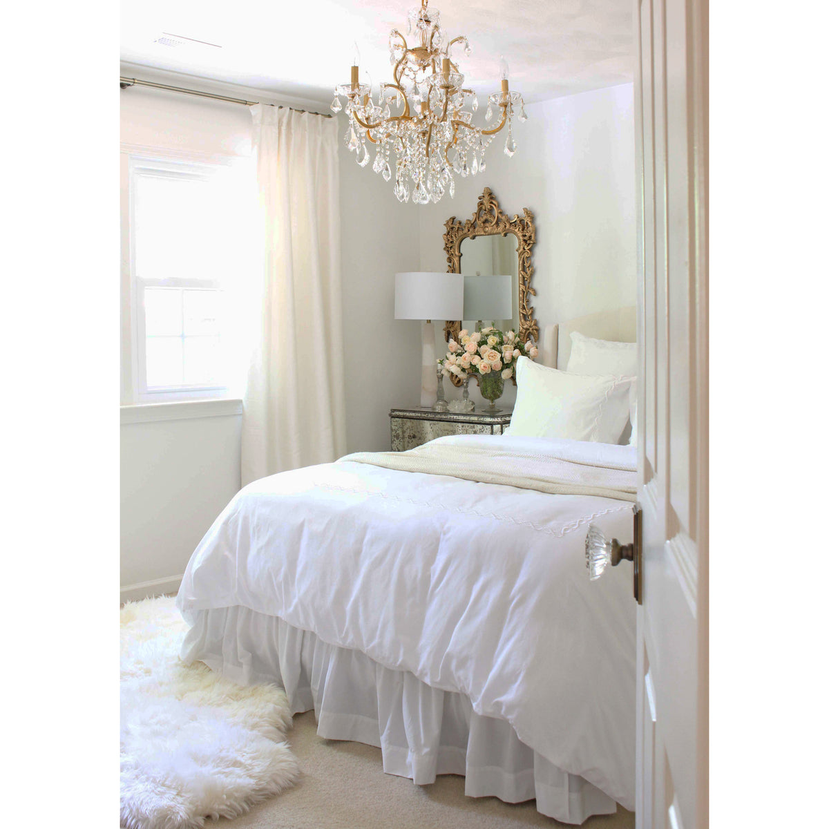Filmore 6 Light Crystal Antique Gold Chandelier