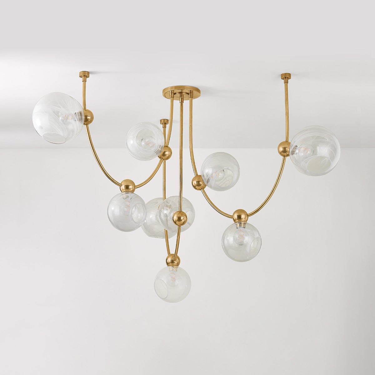 Corbett Astraia Chandelier Vintage Brass Detail 3