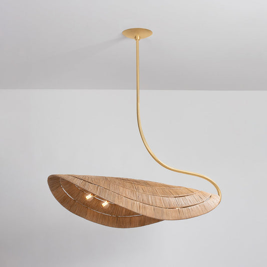Corbett Medea Linear Chandelier Gold Leaf Detail 1