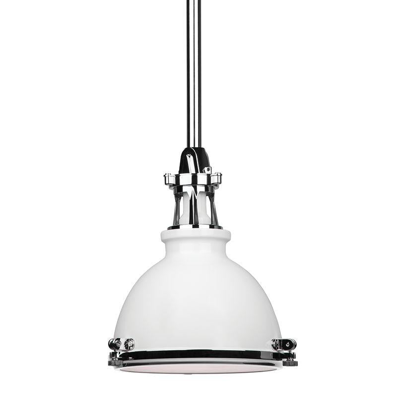 Hudson Valley Massena Pendant White, Polished Nickel Combo