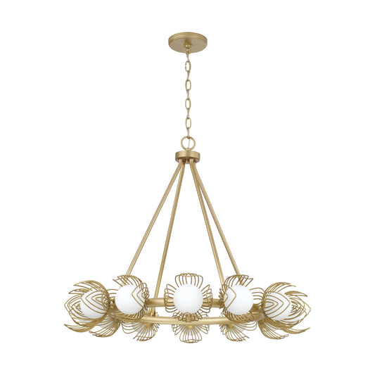 Capital Flora Medium Chandelier in Buffed Gold
