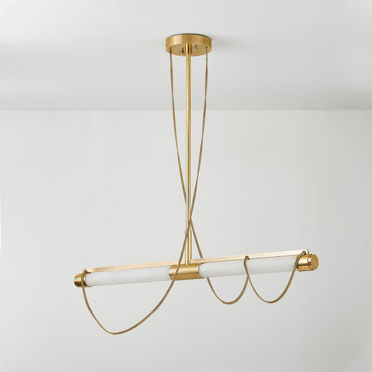 Corbett Lariat Linear Chandelier Vintage Brass Detail 1