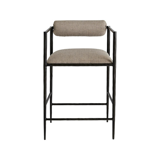 Arteriors Home Barbana Counter Stool Pewter Texture detail