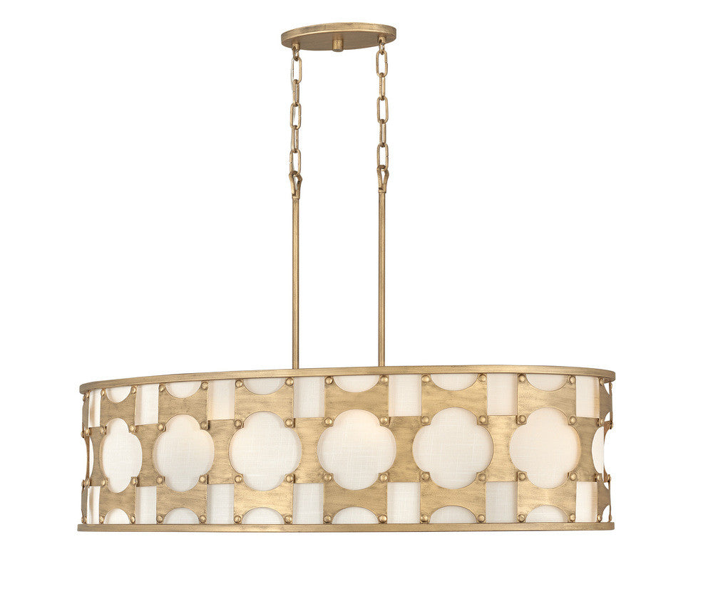 Hinkley Carter Drum Shade Chandelier Gold, Steel, Burnished Gold