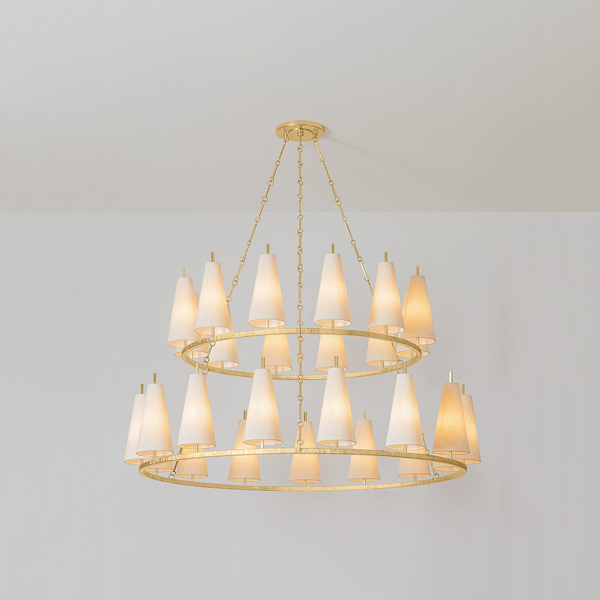 Corbett Tirana Chandelier Vintage Gold Leaf Detail 3