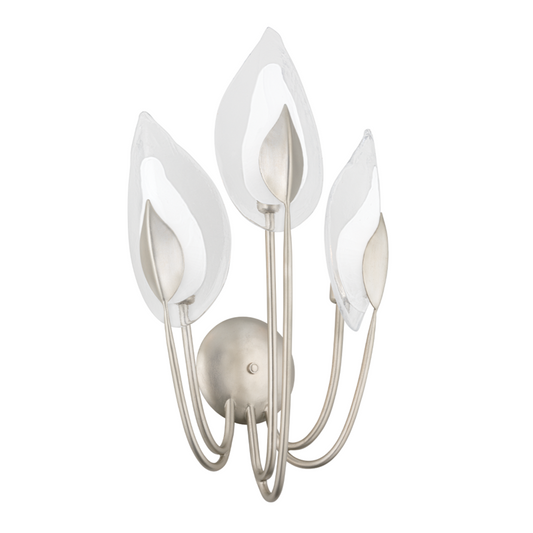 Hudson Valley Blossom Wall Sconce Silver Leaf