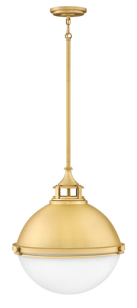 Hinkley Fletcher Down Pendant Steel, Satin Brass