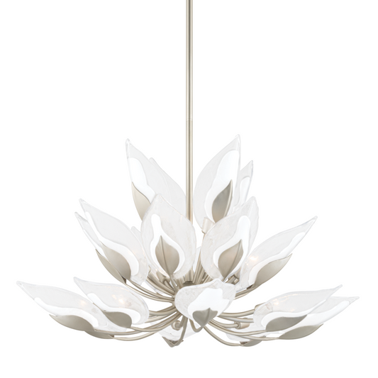 Hudson Valley Blossom Chandelier Silver Leaf