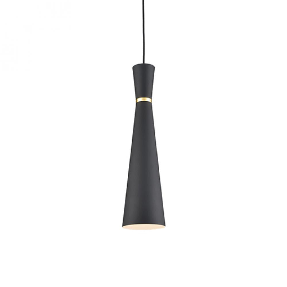 Kuzco Lighting Inc Vanderbilt 6-in Pendant Black With Gold Detail