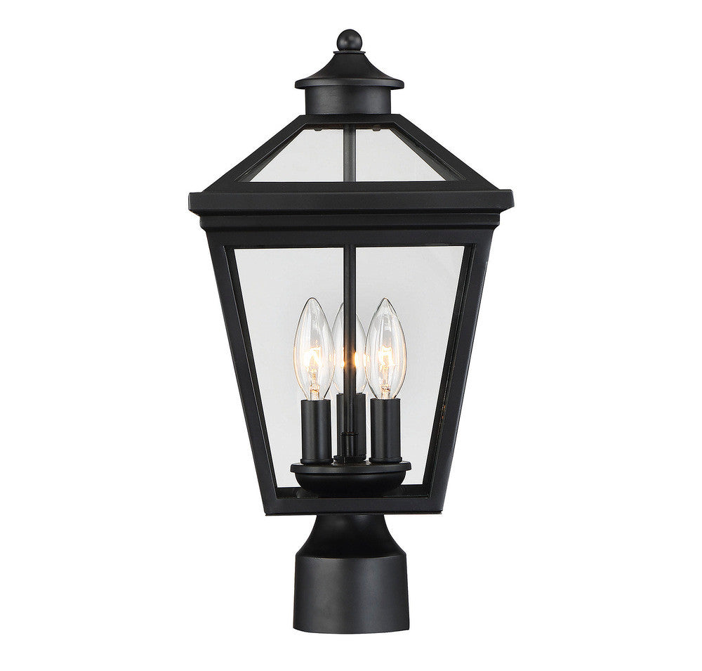 Savoy House Ellijay 3-Light Outdoor Post Lantern Black