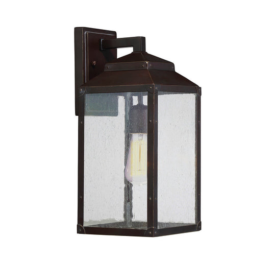 Brennan 15-in Outdoor Wall Lantern in English Bronze with Gold