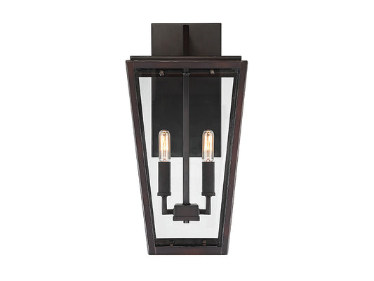 Milton 2-Light Outdoor Wall Lantern in English Bronze