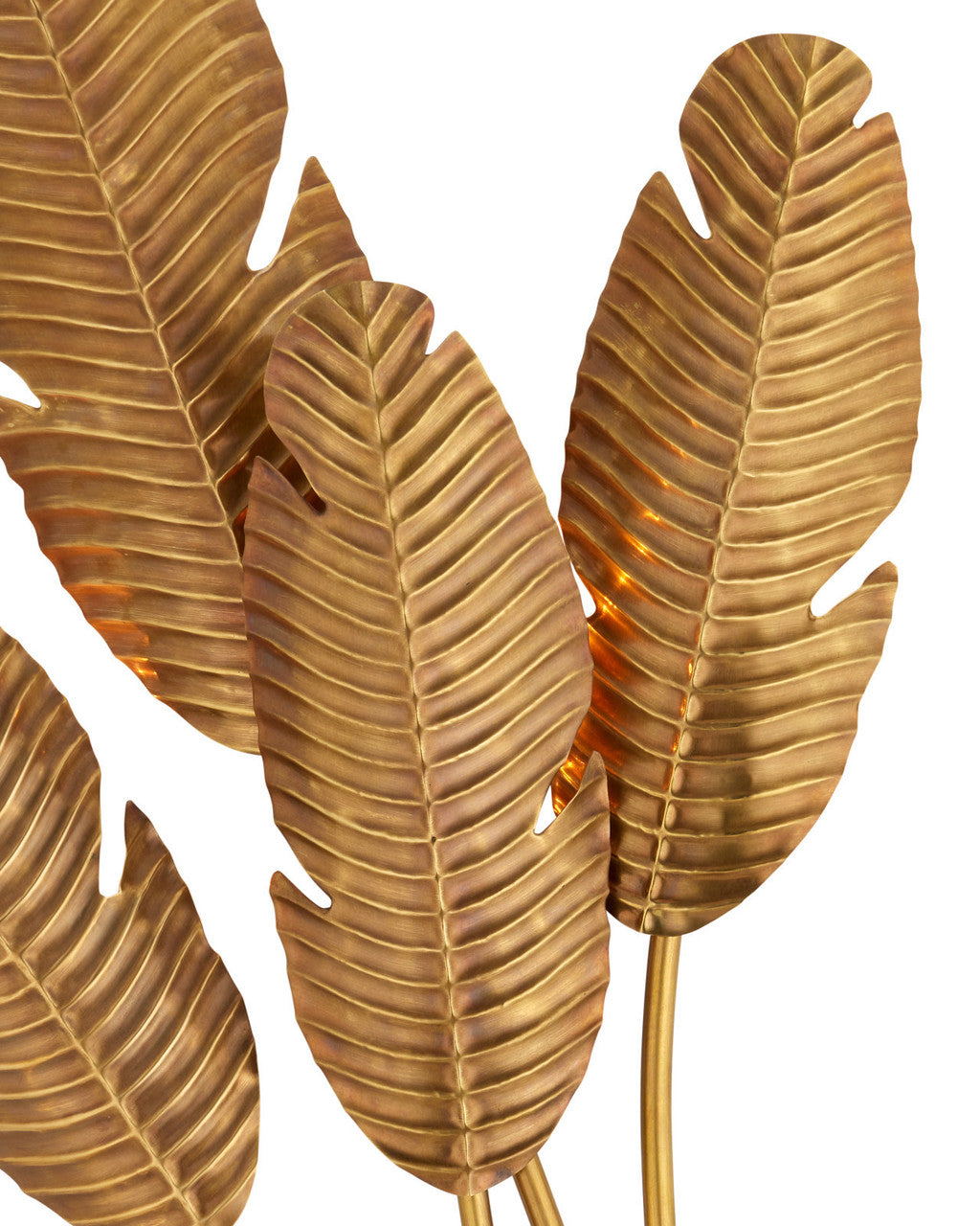 Tropical Brass Multi-Leaf Wall Sconce Currey and Company 5000-0128