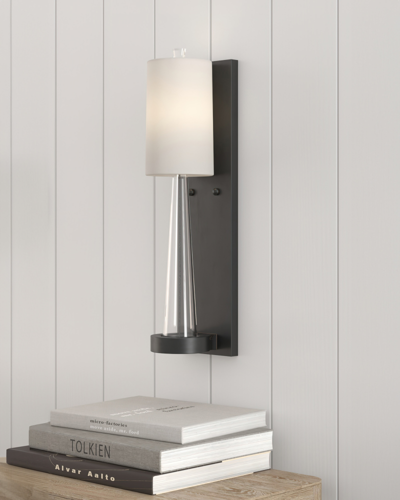 Junia Bronze Wall Sconce, 1-Light, Oil Rubbed Bronze, 18.5"H, Currey and Company (5000-0176 RQ2N)