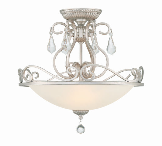 Crystorama Ashton Semi Flush Mount Olde Silver