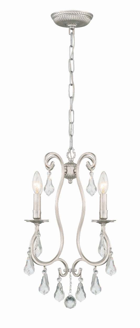 Crystorama Ashton 4 Light Mini Chandelier Olde Silver
