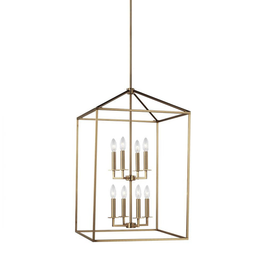 Generation Lighting Perryton Large Eight Light Hall / Foyer Satin Brass