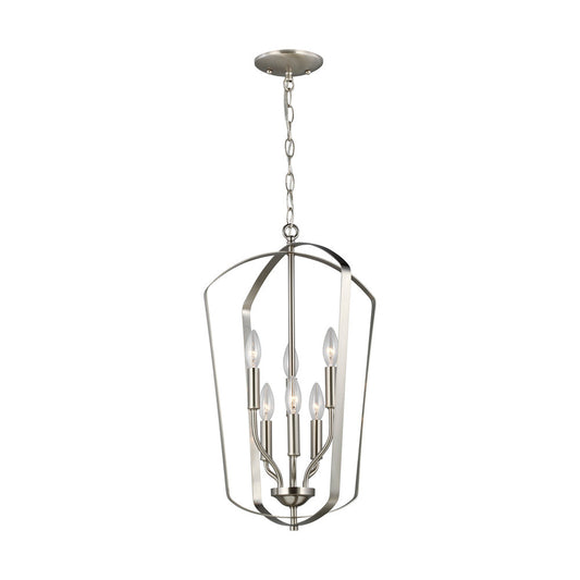 Generation Lighting Romee Medium Six Light Hall / Foyer Brushed Nickel