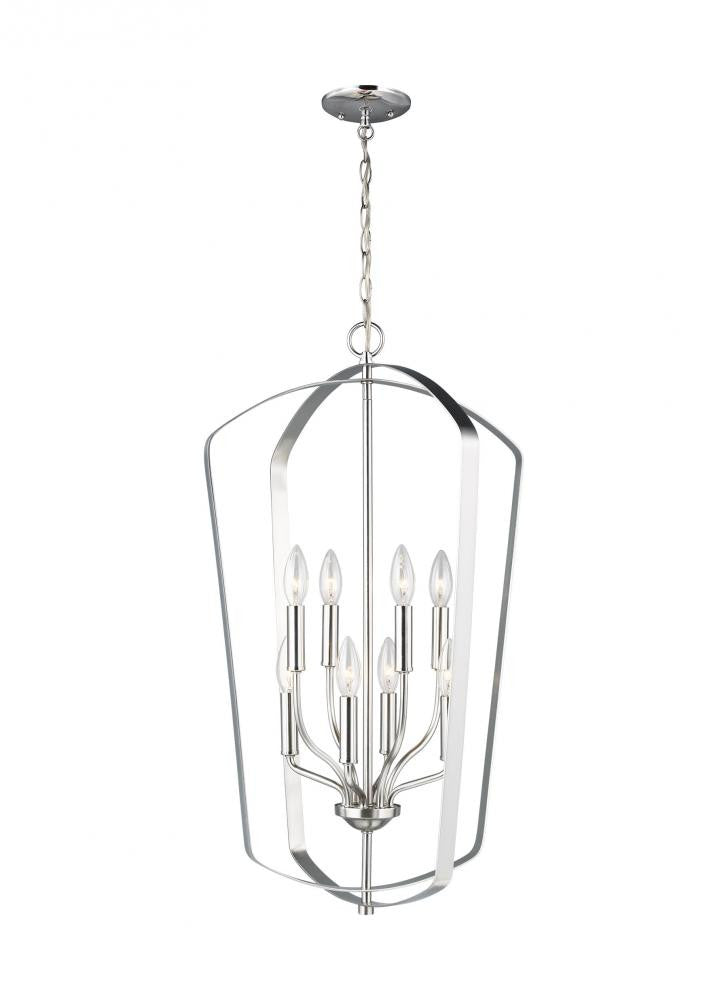 Generation Lighting Romee Large Eight Light Hall / Foyer Brushed Nickel