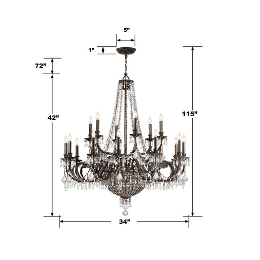 Vanderbilt 23 Light English Bronze Chandelier