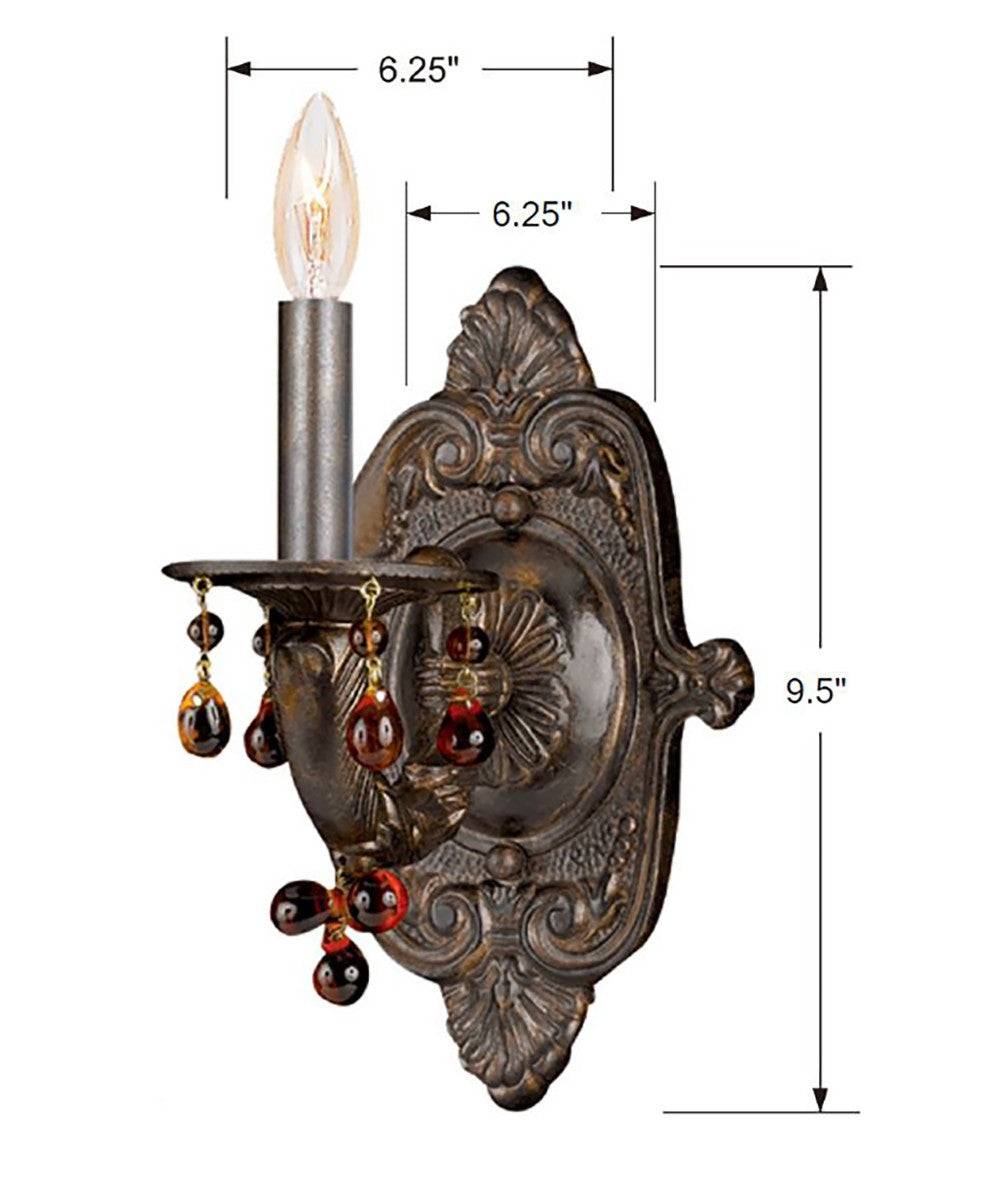 Crystorama Paris Market 1 Light Wall Sconce Venetian Bronze