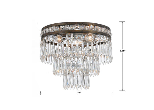 Crystorama Mercer Flush Mount Olde Silver