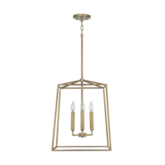 Thea 4-Light Foyer Pendant - Aged Brass