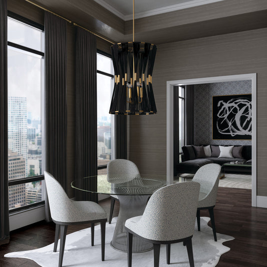 Capital Bianca Pendant Black Rope and Patinaed Brass