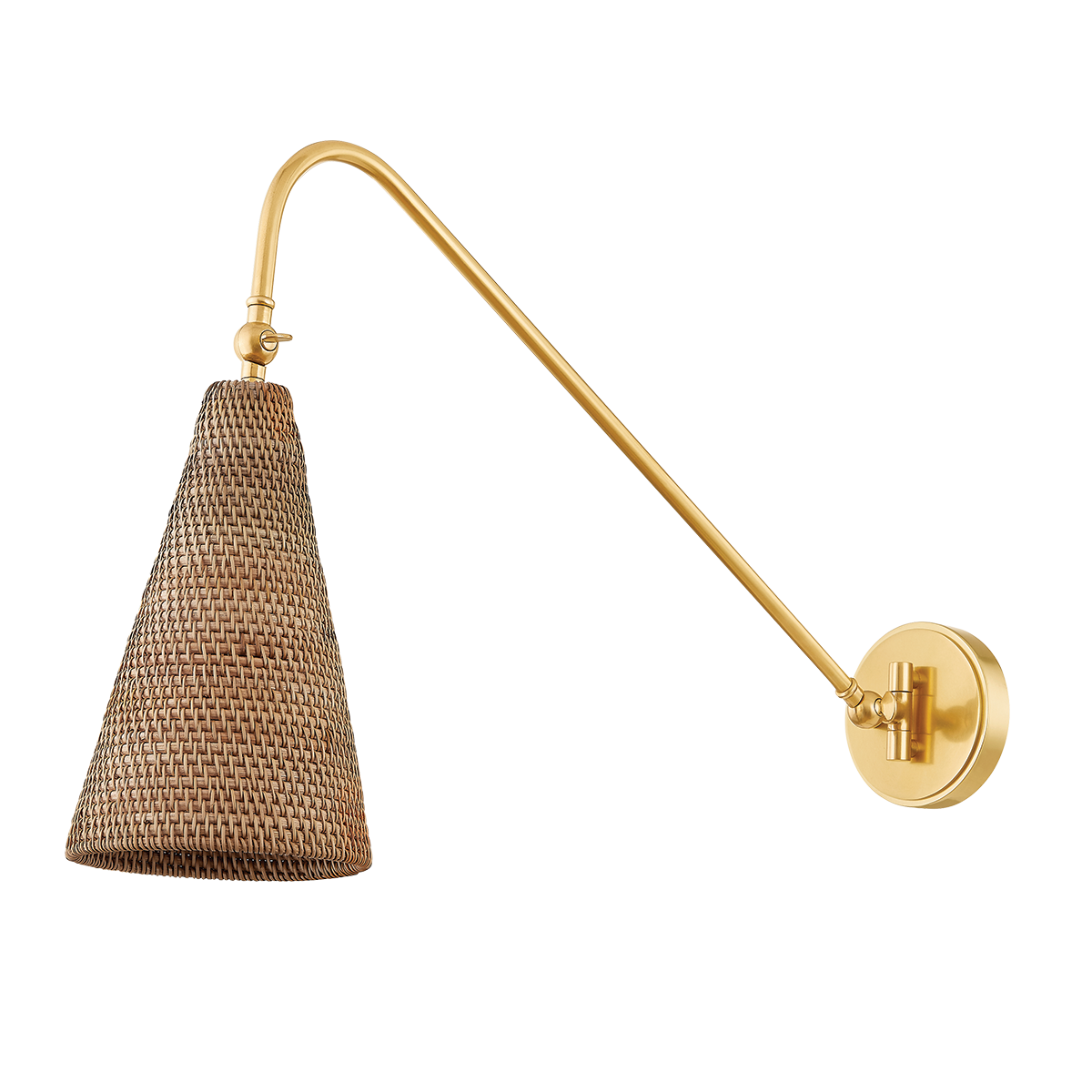 Hudson Valley Averack Plug-In Wall Sconce Aged Brass