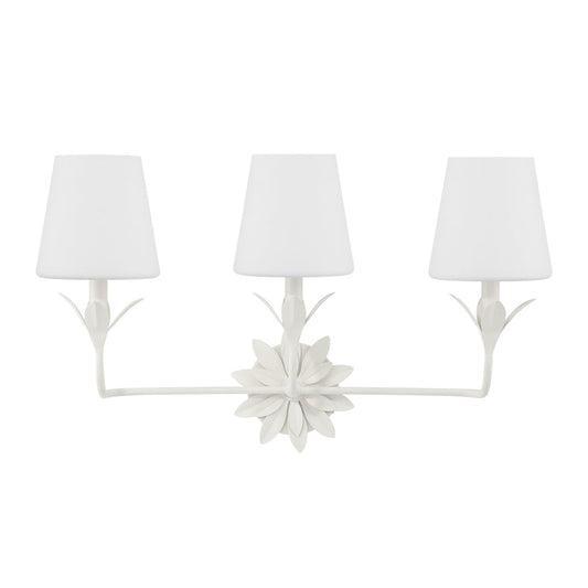 Crystorama Broche 25" 3-Light Bathroom Vanity Matte White