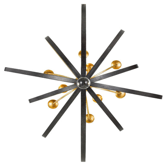 Crystorama Luna 9 Light Chandelier Antique Silver