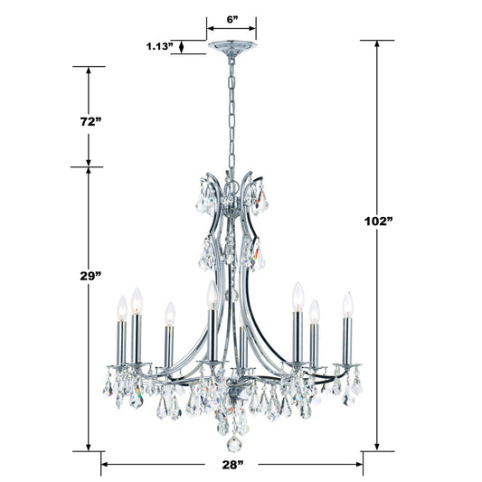 Crystorama Cedar Chandelier Polished Chrome