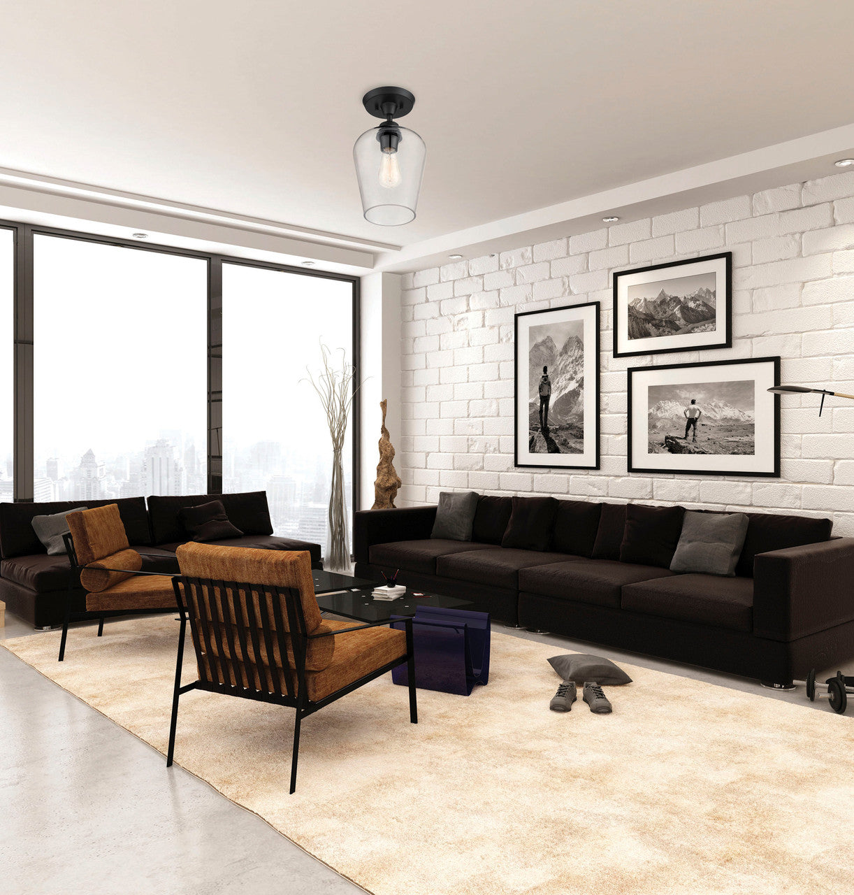 Semi-Flush Mts.-Savoy House-6-4037-1-BK