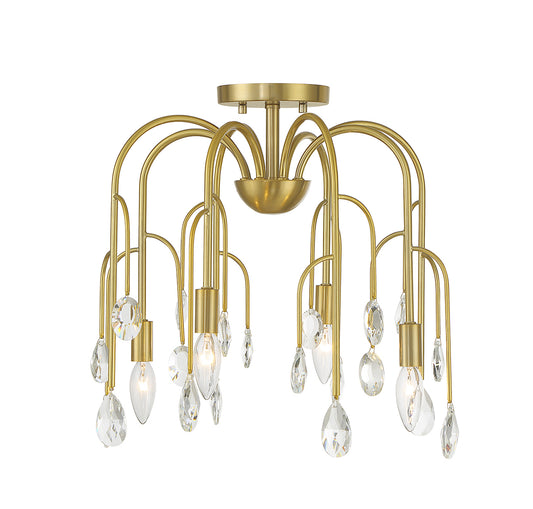 Anholt 4-Light Convertible Semi-Flush or Pendant - Noble Brass