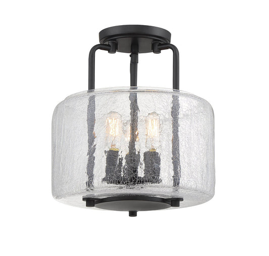 Savoy House Avalon 3-Light Semi-Flush Mount Black