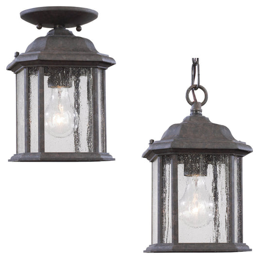 Generation Lighting Kent One Light Outdoor Semi-Flush Convertible Pe Oxford Bronze