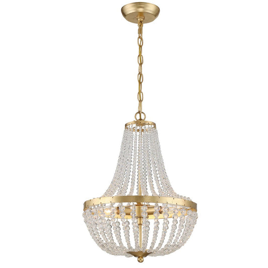 Crystorama Rylee 3 Light Mini Chandelier Matte Black