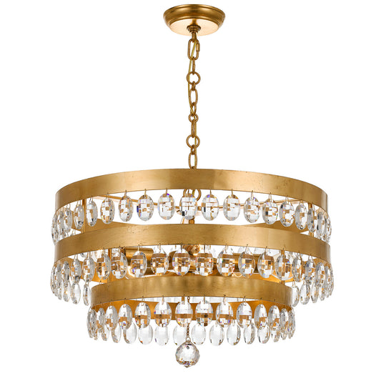 Crystorama Perla 5 Light Chandelier Antique Silver
