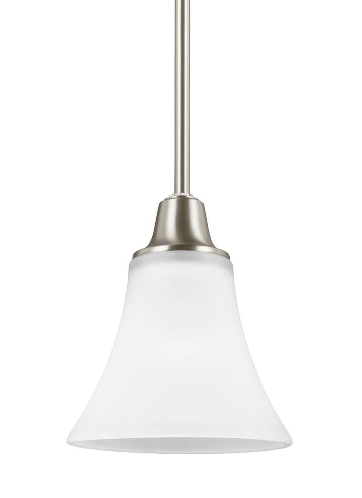 Generation Lighting Metcalf One Light Mini-Pendant Brushed Nickel