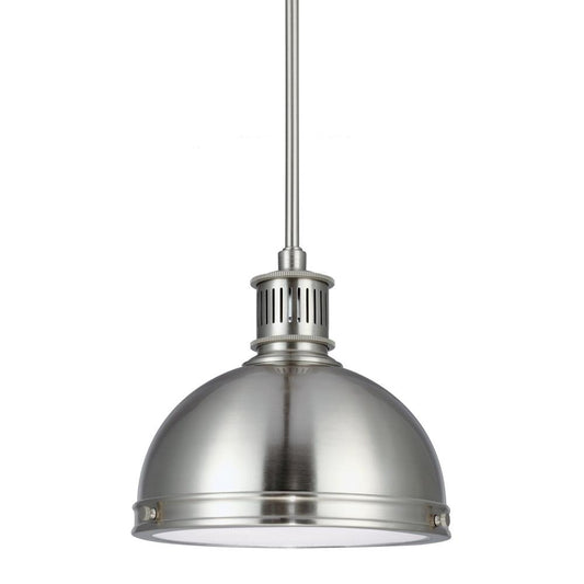 Generation Lighting Pratt Street Metal One Light Pendant Brushed Nickel